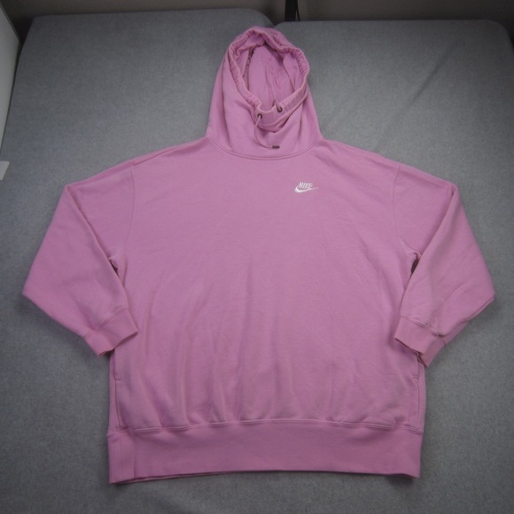 Nike Tops - Nike Hoodie Womens‎ Medium Pink Funnel Neck Hoodie Swoosh Oversized Sweatshirt